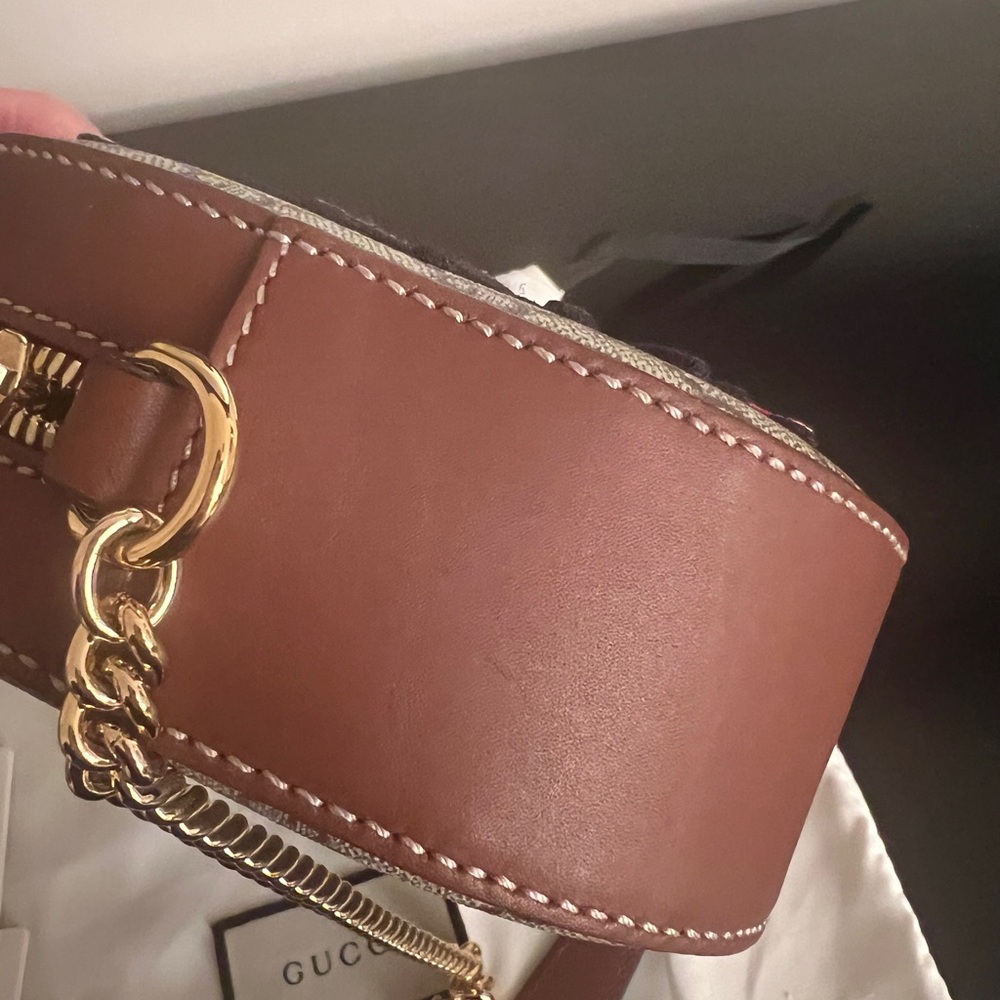 Gucci Beige and Brown Crossbody Bag with Floral Embroidery - Picture 11 of 16